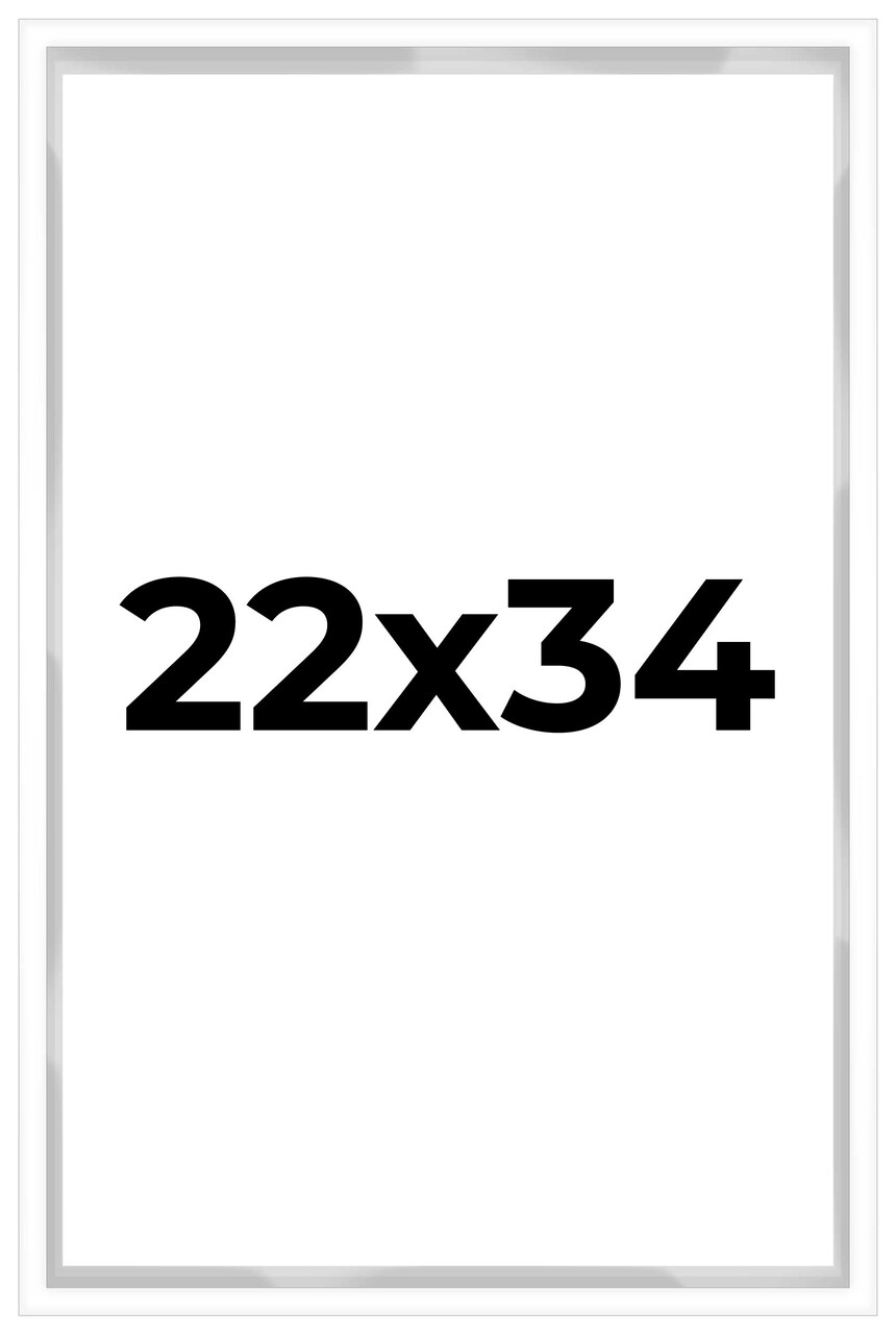 22x34 Shadow Box 3/4" Depth White Picture Frame - UV Acrylic, Backing, Hanging Hardware